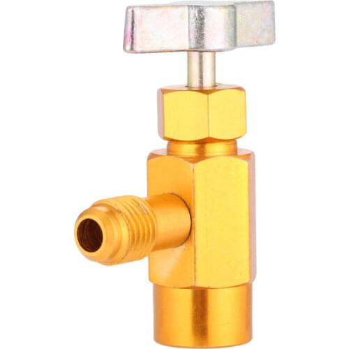 1Pc R-134a Refrigerant Can Tap Dispensing Bottle Opener Valve 1/2" ACME 1/4" SAE Thread Adapter Brass Fittings Air-conditioning