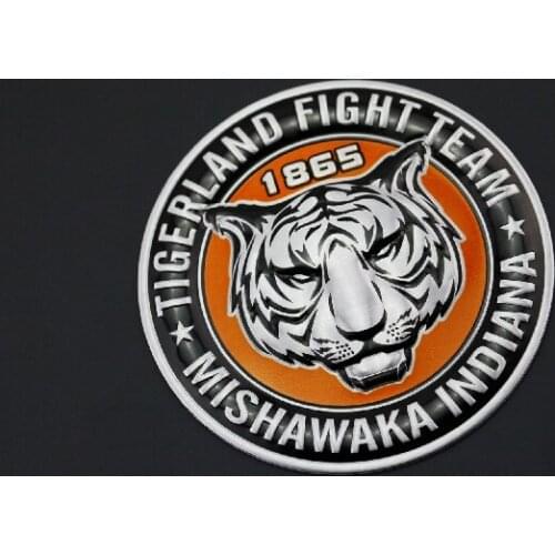 10 Pieces 3D Aluminum Chrome Metal TIGERLAND FIGHT TEAM 1865 MISHAWAKA INDIANA Car-Styling for all cars