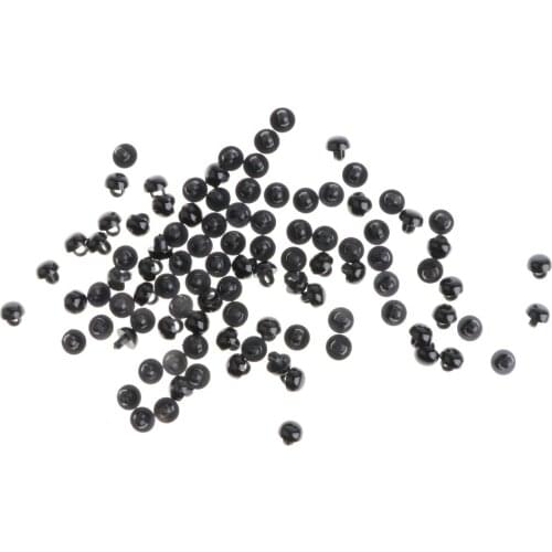 100pcs 9mm Black Mushroom Sewing Buttons Eyes, Plastic Safety Eyes for Bear Doll Puppet Plush Animal Toy DIY Making