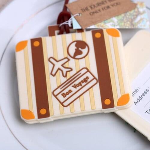 100PCS/LOT Newest "Let the Journey Begin" Vintage Suitcase Luggage Tag wedding bridal shower Favor party gifts