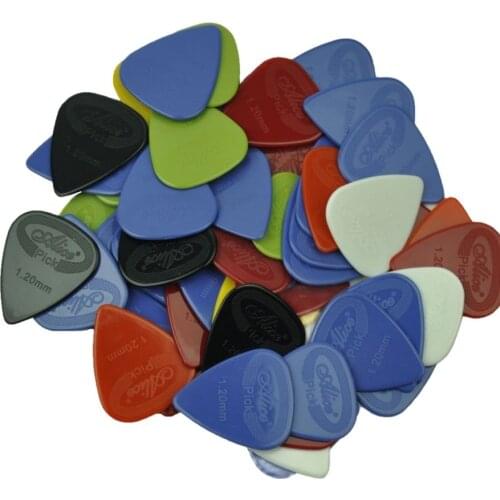 100pcs Heavy 1.2mm Glossy Anti-Skid Nylon Guitar Picks Plectrums Bass Picks