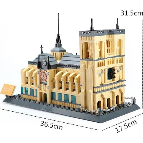 1380 Pcs Architecture Series Notre-Dame De Building Blocks Sets Bricks Classic City Skyline Model Kids Toys