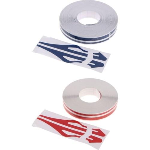 2 Pieces 12mm Pinstripes Tape Streamline Decals Stickers for Auto Car Truck Pinstriping Vinyl Tape Decal - Blue + Red