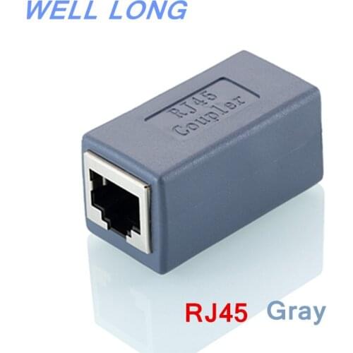 2pcs/lot) Gray RJ45 Network cable extender,Network cable connector,Network double connector,Network pass-through connector