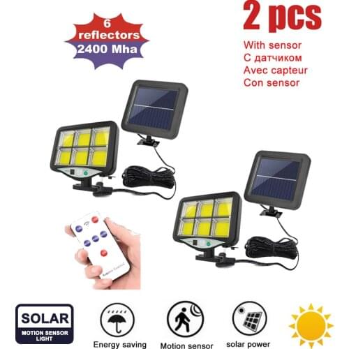 2pcs seperable 3 Modes LED Solar Light Outdoor Solar Lamp PIR Motion Sensor Wall security Light Waterproof for Garden Decor indo