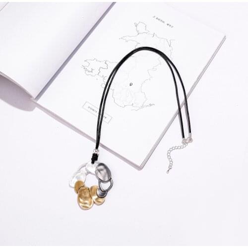 2021 New Multiple Oval Pendant Necklace Geometry Long Necklaces Jewelry