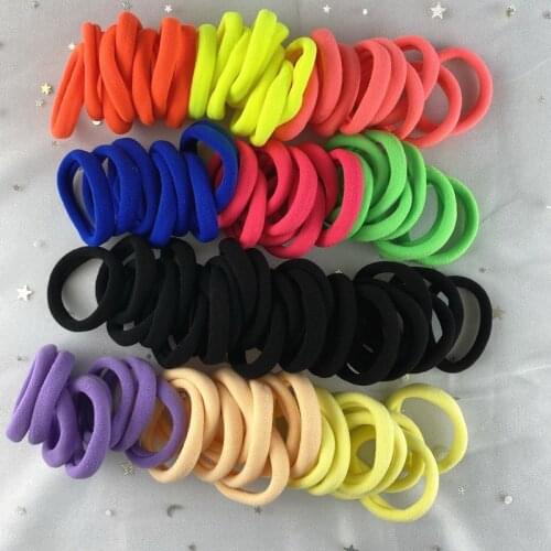 50pcs/set Women nylon hair rubber bands baby elastic black Candy hair tie rope girls scrunchie pack headbands fashion accessorie