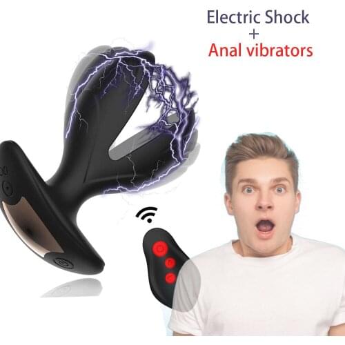 Anus Electric Shock Male Prostate Massage Masturbator Dildo Vibrator Butt Plug Adult Sex Toys For Man G Spot Anal Expansion Plug