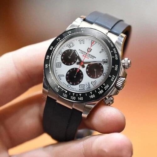 PAGANI DESIGN PD1687 Mens Watch Japan Seiko-Movement Date Watches Chronograph Sapphire C3 Luminous Quartz Watch 100M Waterproof