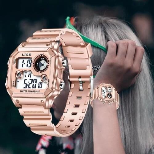 LIGE Womens Watches Top Brand Luxury Waterproof Watch Fashion Ladies Stainless Steel Ultra-Thin Casual Wristwatch Quartz Clock