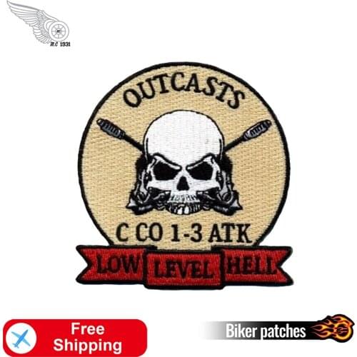 Skull Biker Cool Embroidery Patches Motorcycle Jackets Diy Badges Front Rider Patch Punk Wholesale Cheap Accessories