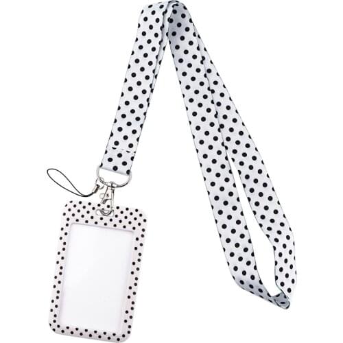 G1897 Wavelet point Card Holders Case Phone Key Badge Camera USB Holders Neck Rope Lanyard with Keyring