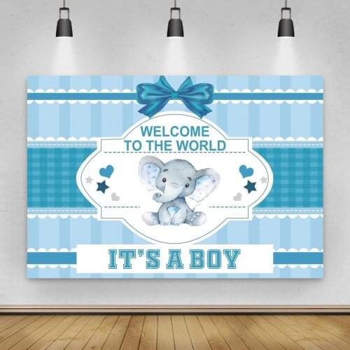 Welcome To The World Newborn Backgrounds Photo Decor Girl Or Boy Famliy Party Bow Banner Backdrops Photography