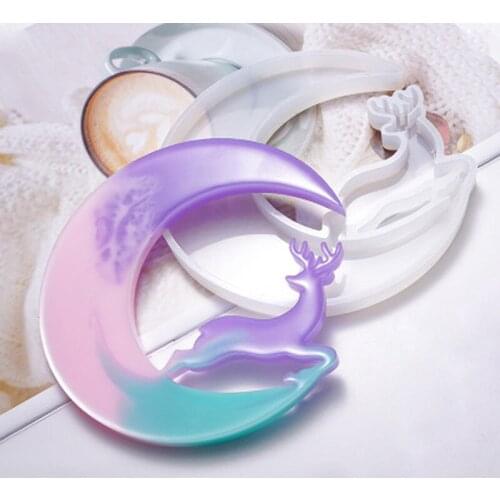 Cat Deer Moon Resin Crystal Epoxy Mold Silicone Casting Mould Making for DIY Decoration Making Crafting Tool