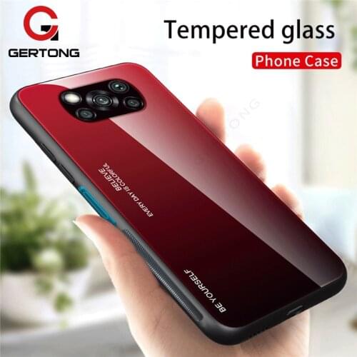 Gradient Color Protective Case For Xiaomi Poco X3 Pro NFC F3 M3 Back Cover For Xiaomi Poco phone X3 Pro F3 Tempered glass Case