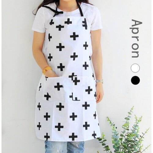 Nordic cotton apron work clothes quick-drying double black and white apron