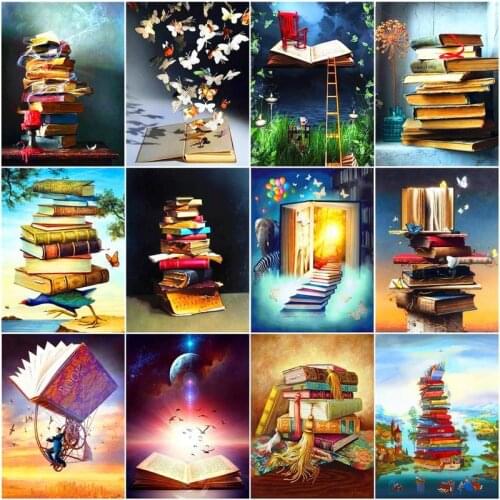 GATYZTORY 60x75cm DIY Framed Paints By Numbers Kits For Beginner Book Landscape Painting Handpainted Home Decoration