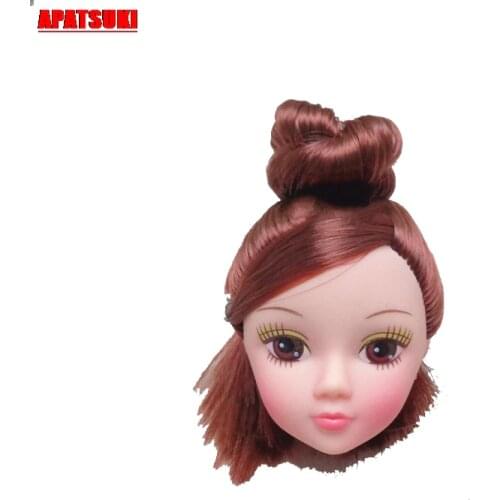 1pcs Short Hair Make Up Big Eyes Doll Head for 11.5" Doll Heads for 1/6 BJD Dolls Accessories DIY Toy for Kids Girls Best Gifts