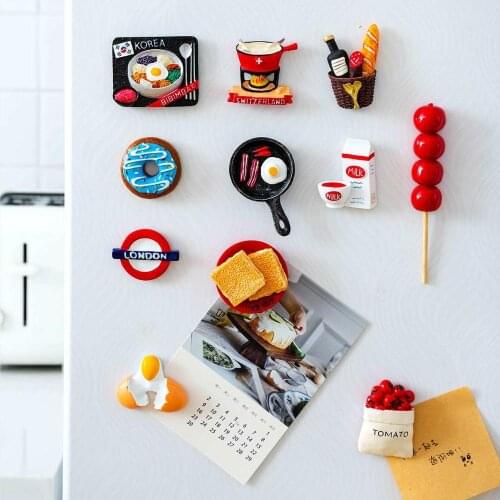 Creative 3D Resin Fridge Magnet Cartoon Refrigerator Subsidies Ornaments Fridge Message Sticker Souvenir Home Christmas Decor