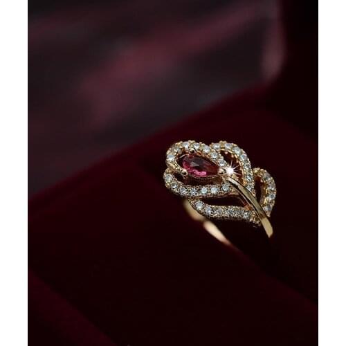 Lokaer Trendy Feather Rings Bands Jewelry for Women White Gold Mosaic Cubic Zirconia Wedding Finger Rings Anniversary