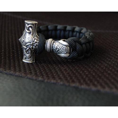 Thors Hammer Paracord Bracele with Mjolnir Thurisaz Edc Gear Accessory Beautiful Gift