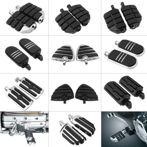 Motorcycle Universal 32mm 1.25" Male Foot pegs Footrest Pedal Front Rear Rubber Foot peg rest For Harley Yamaha Honda Suzuki
