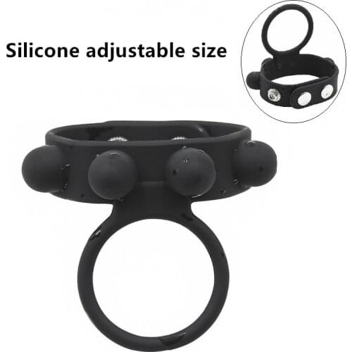 New Adjustable size large silicone strong erection penis sleeve cock Ring ball stretcher male delay ejaculation extender Sex Toy