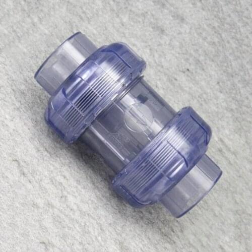 50mm Inner Diameter Transparent PVC One Way Non Return Check Valve Pipe Fitting For Garden Irrigation Aquarium Fish Tank