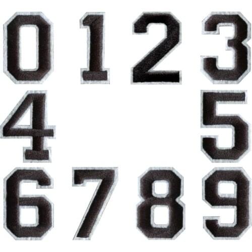 Retail/wholesale Arabic numerals Mixed numbers Embroidered Sew on badge Iron On embroidery Patches For Jacket Clothing Bag Pant