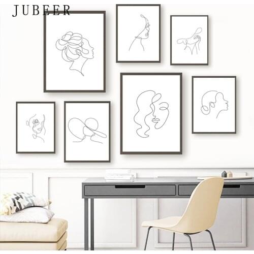 Nordic Minimalist Line Art Canvas Poster Woman Body Wall Canvas Paintings Posters Prints Bedroom Decoration for Livingroom