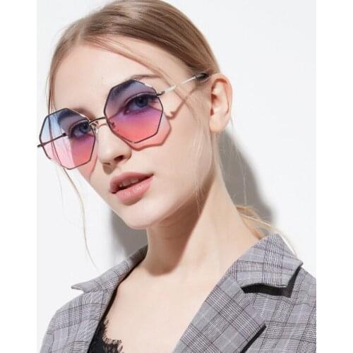 XUNGE001 New summer Rhombus Gradient Sunglasses Eyewear UV400 Lens Shades Brand Designer metal frame Sun glasses