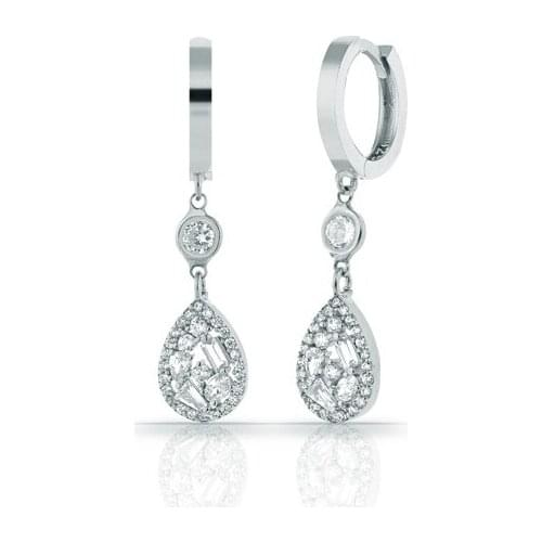 Stylish Jewelry 925 Sterling Silver Water Drop Earrings For Women Rhodium Plated With Zircon Drop Earrings