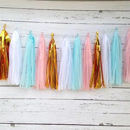 Wedding Decoration 6 PCS Colored Paper Tassel Birthday Party Decoration Creative Handmade Garland Wedding Holiday Party Dessert