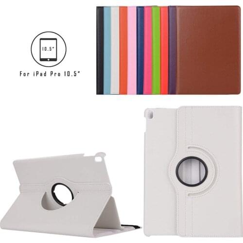 Smart Case Cover for iPad 2017 Pro 10.5inch 360 Degrees Rotating Stand Cases For New iPad 10.5 A1701 A1852 PU Leather Case Glass