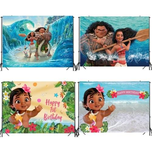 Childrens Days Moana Theme Vinyl photo backdrops Baby Portrait Photography Backdrops Photo Backgrounds Newborn Photocall Studio
