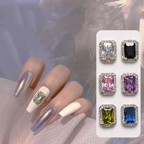 Japanese Exquisite Manicure Zircon Rectangular 3D Nail Art Decoration Rectangular Diamond DIY Ornaments Nail Art Rhinestones