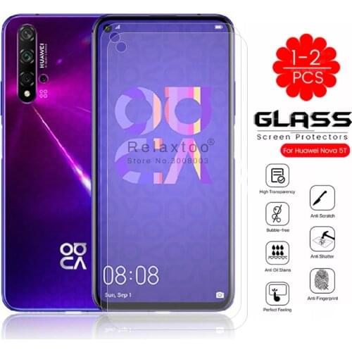 1-2Pcs nova 5t glass for huawei nova 5t t5 protective glass on hauwei novo 5 t nova5t yal-l41 armor protection film 6.26