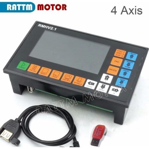4 Axis CNC Motion controller 500KHz off-line operation for CNC Router Engraving Milling Machine supports servo stepper motor