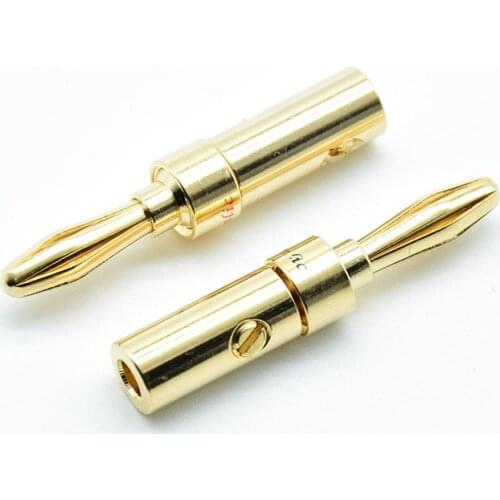 4pcs/2pairs Red Black 4mm 4.5mm Budweiser Gold-plated Audiophile Speaker Banana Musical Speaker Cable Plugs Connectors adapter