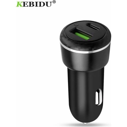 KEBIDU 18W Quick Charge 3.0 USB Car Charger for Xiaomi Mi Huawei USB FCP/QC2.0/QC3.0/AFC Fast PD USB C Car Phone Charger