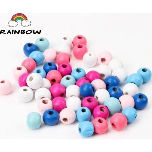 New Mixed Color Natural Wooden Material beads Round Ball Shape Spacer Beads For Jewelry Making DIY 10mm 100Pcs