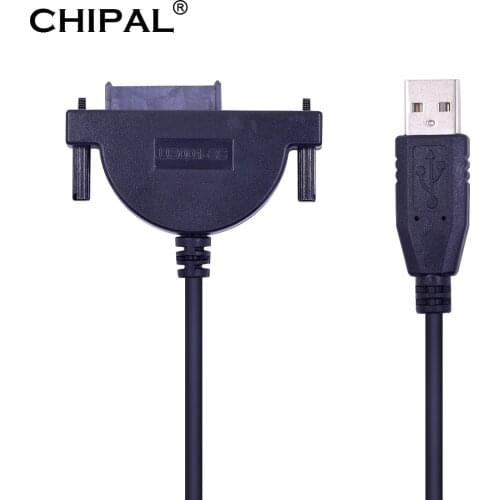 CHIPAL LED Indicator USB 2.0 to 7+6 13Pin Mini SATA II Cable Adapter for Notebook CD-ROM DVD-ROM for HDD Caddy Slimline Drive