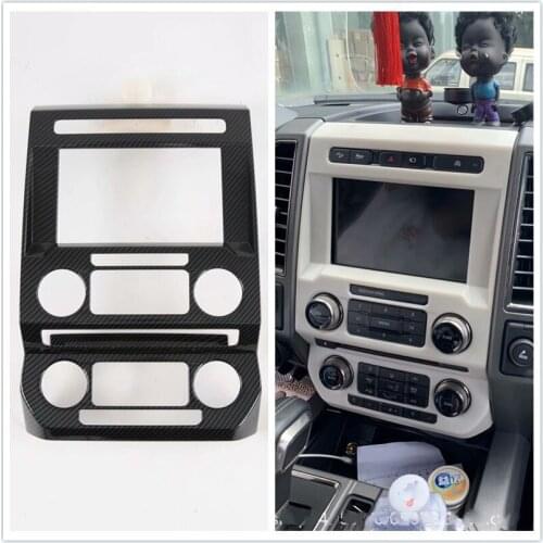 For Ford Raptor F150 2019 High-quality carbon fiber pattern center console panel Navigation panel decorative sequins