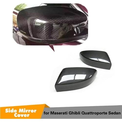 For Maserati Ghibli Quattroporte 2017-2019 Real Carbon Car Rearview Mirror Covers Caps, Add On Mirror Covers Caps Dry Carbon