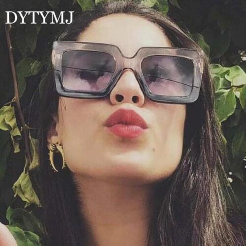 DYTYMJ Big Frame Square Sunglasses Women 2020 Oversized Sunglasses Gradient Luxury Brand Sun Glasses For Women Gafas De Sol