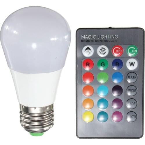 E27 3W actual 2.3W RGB bulb with 24-button 2835 remote control with button battery single Drop shipping