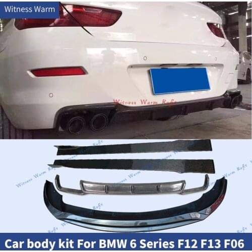 Carbon Fiber FRP Front Bumper Lip Rear Bumper Diffuser Side Skirts Spoiler For BMW F06 F12 F13 640i 650i standard bumper 13-18