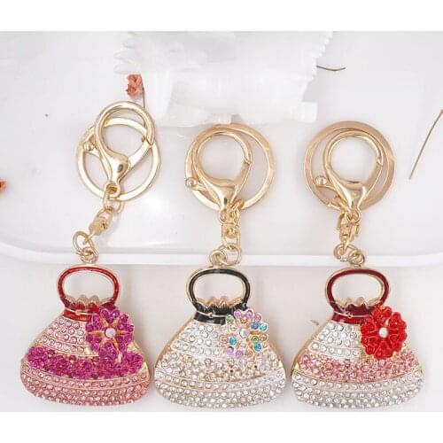Internet Celebrity Popular Custom Creative Cute Bag Metal Keychains Automobile Hanging Ornament Small Gift Factory Direct