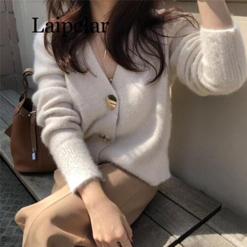 Solid Elegant Women Cardigans Casual V-Neck Cashmere Knitted Women Sweaters Coat Slim Autumn Winter Clothes Female