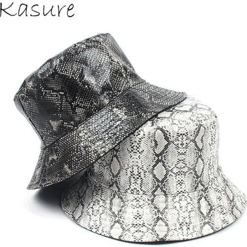 KASURE Unisex Snake Crocodile Pattern Bucket Hat Women Men Summer Outdoor Beach Sunscreen Caps Hip Hop Fashion Street Hats